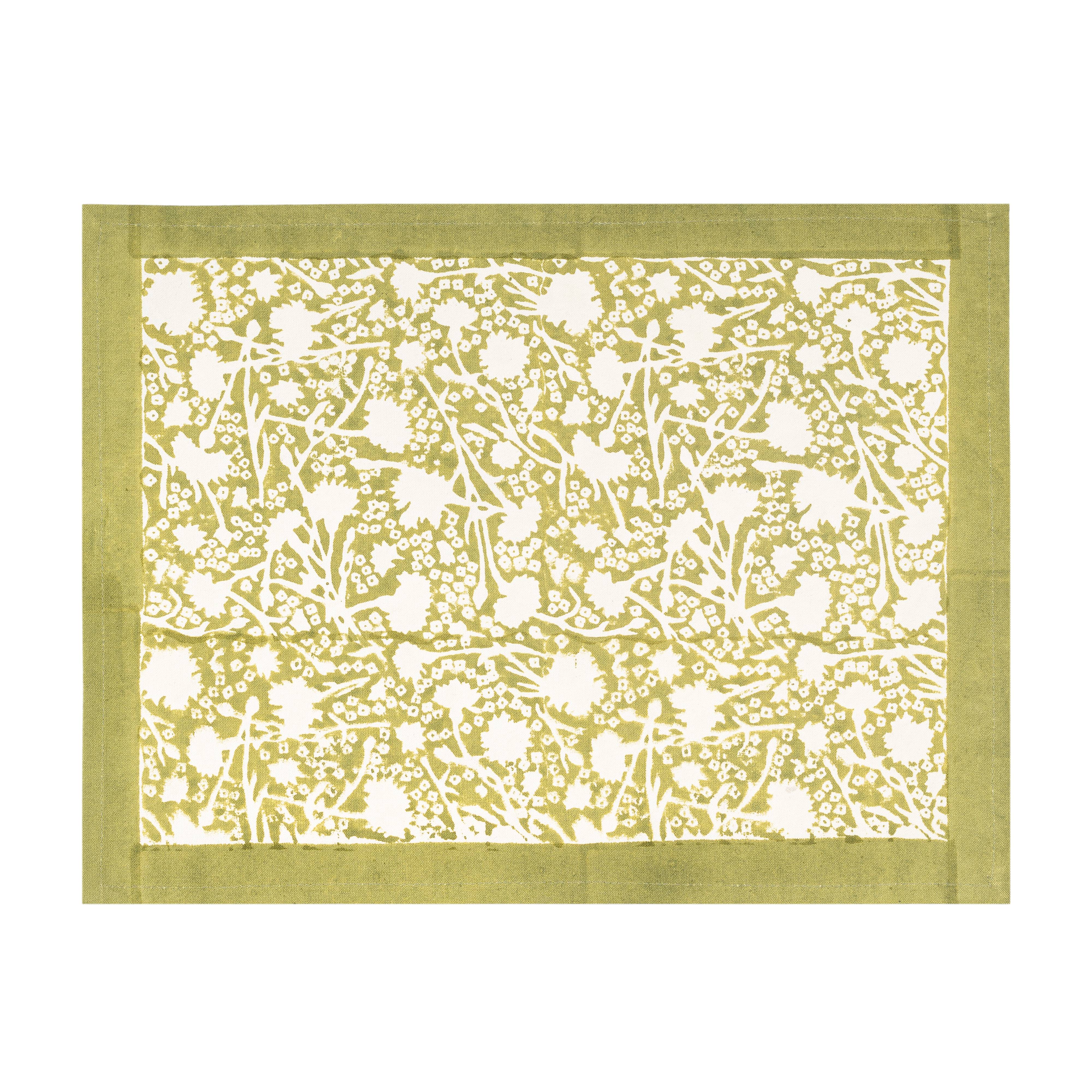 couleur-nature-meadows-vert-set-de-table-lot-6-vert-floral image 2