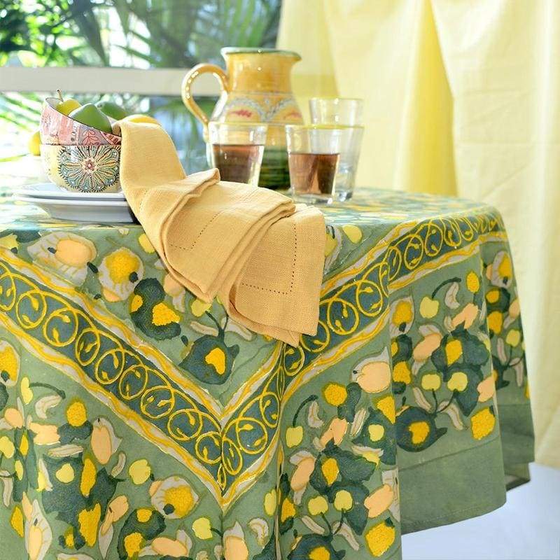 couleur-nature-fruit-nappe-fran-aise-jaune-vert-coton image 2