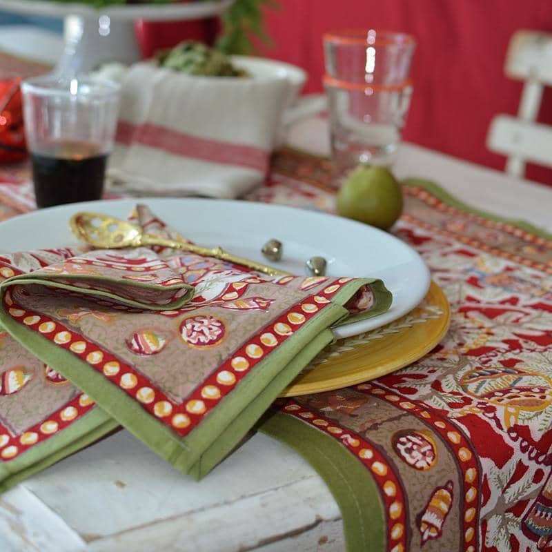 couleur-nature-noel-chemin-de-table-coton-rouge-vert-16x72 image 4