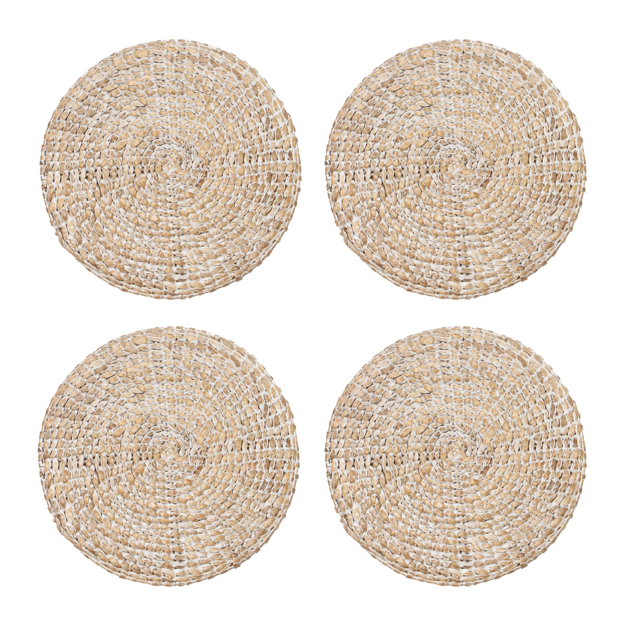couleur-nature-set-de-table-rond-raphia-blanc-lot-de-4 image 6