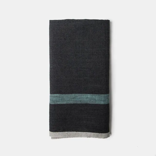 couleur-nature-tea-towels-charcoal-aqua-torchon-lin-lot-2 image 1