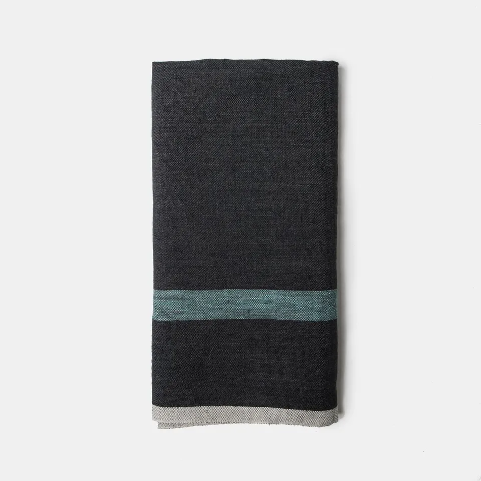 couleur-nature-tea-towels-charcoal-aqua-torchon-lin-lot-2 image 1