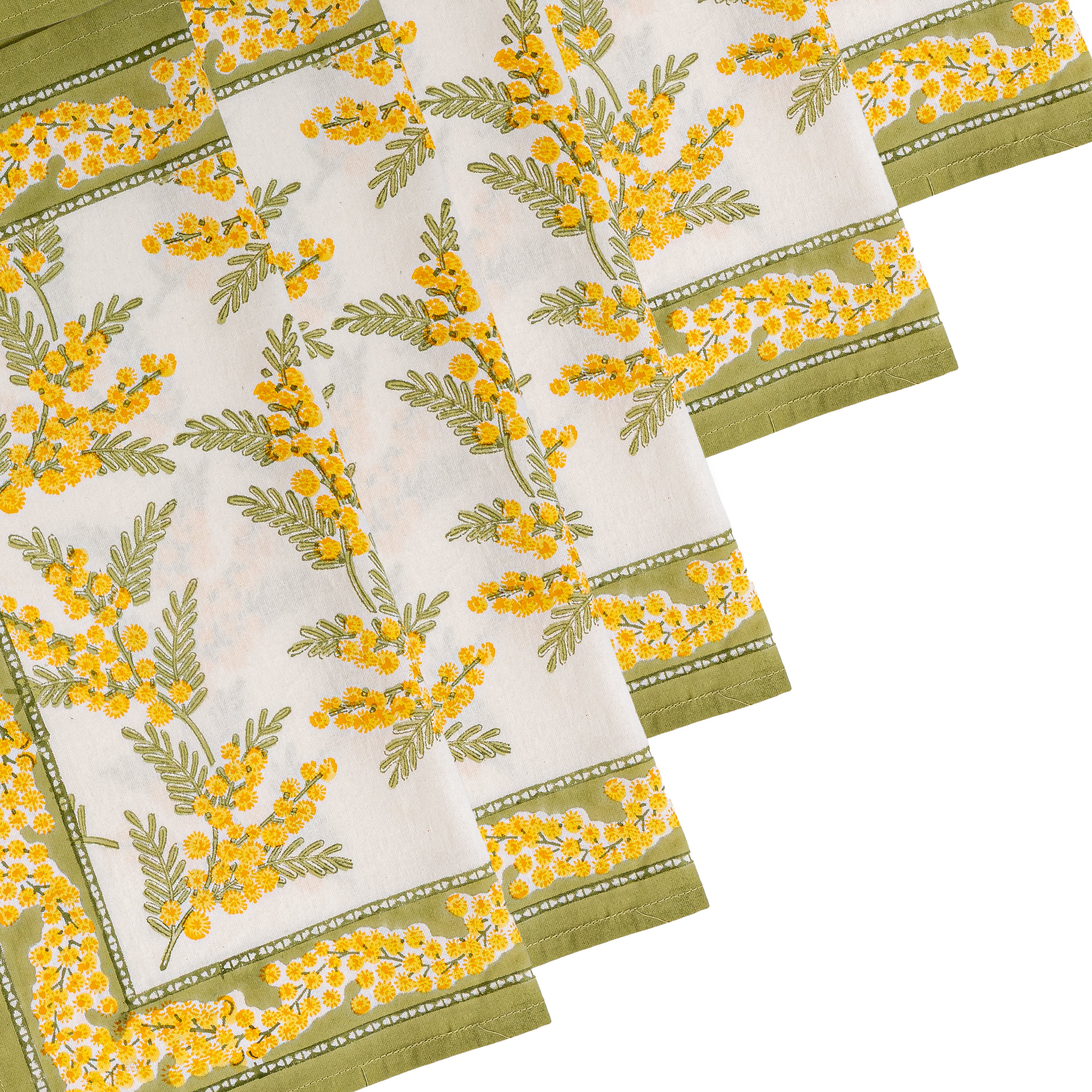 couleur-nature-mimosa-green-yellow-serviettes-coton-lot-6 image 7