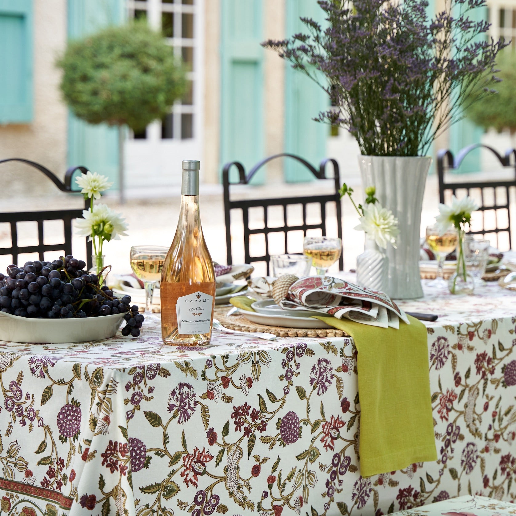 couleur-nature-louise-multicolor-nappe-coton-fleurie image 1