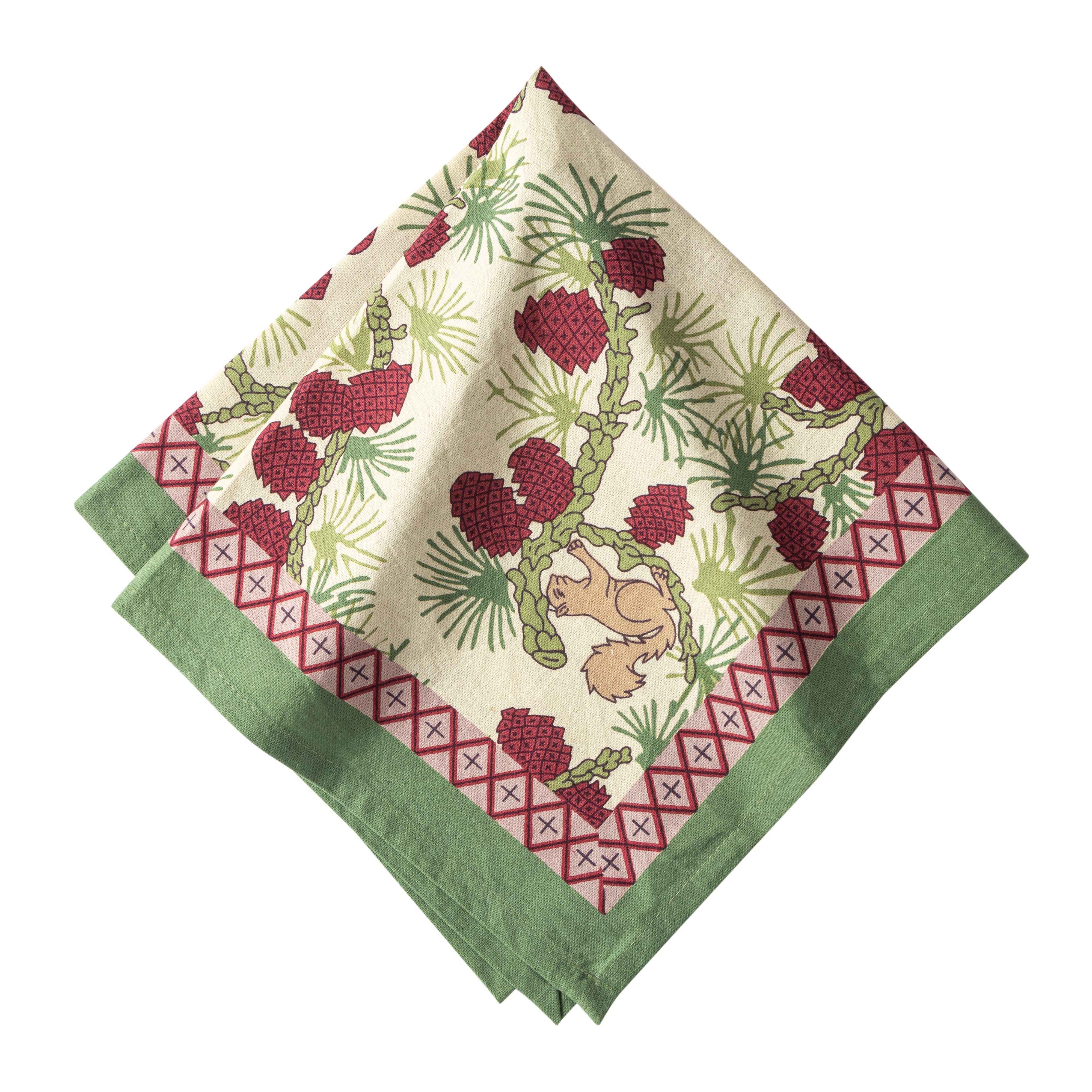 couleur-nature-squirrel-serviettes-tissu-rouges-lot-6 image 1
