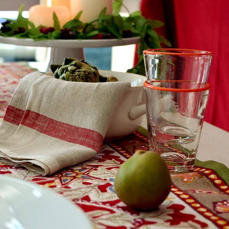 couleur-nature-noel-chemin-de-table-coton-rouge-vert-16x72 image 5