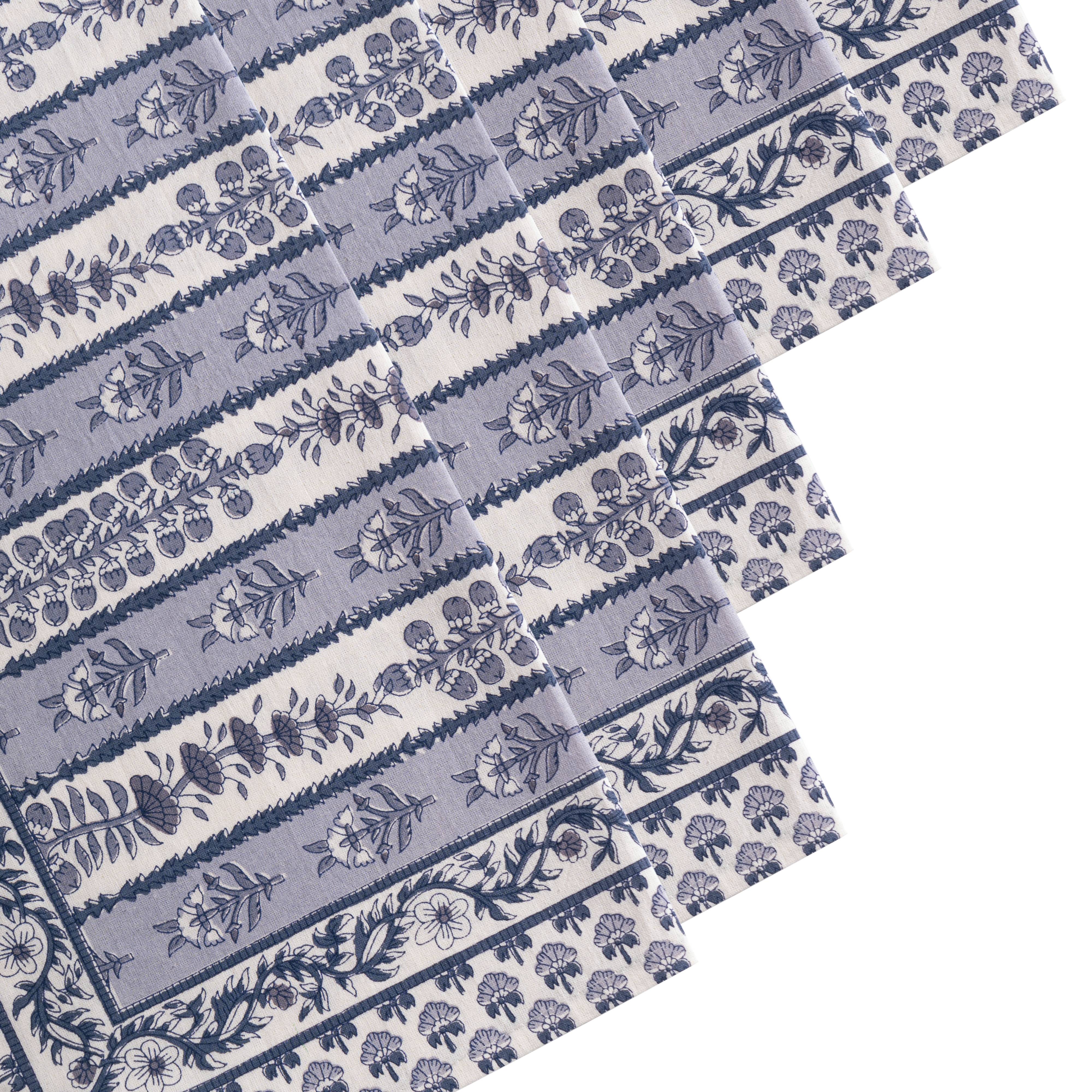 couleur-nature-avignon-serviette-tissu-bleu-marine-lot-de-6-floral image 5