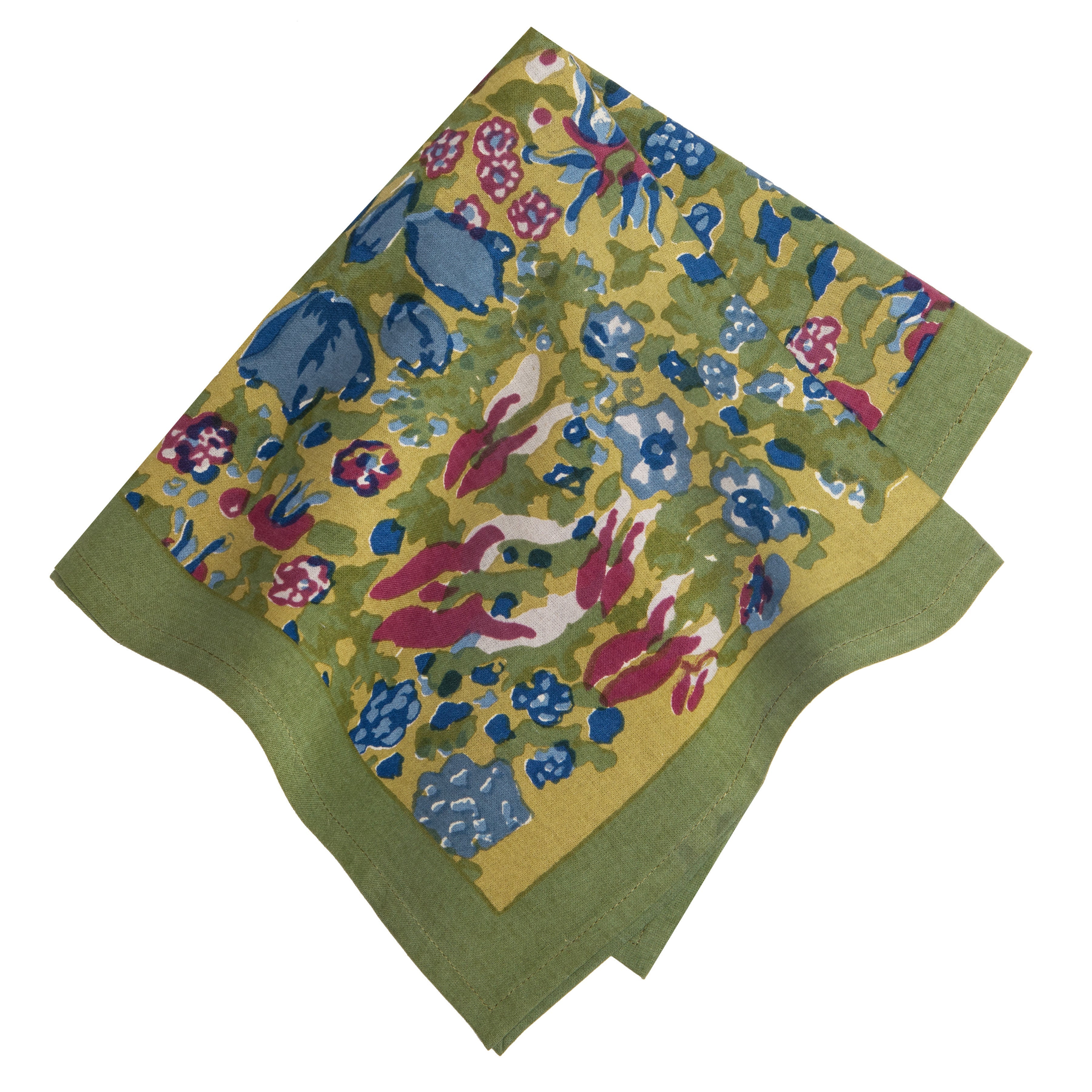 couleur-nature-jardin-serviettes-tissu-bleu-vert-lot-6 image 1