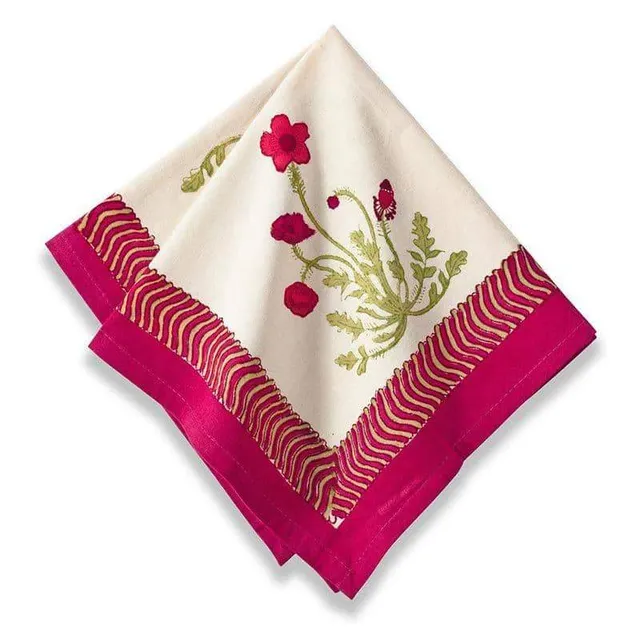 couleur-nature-poppies-serviette-coton-imprim-e-lot-de-6 image 1