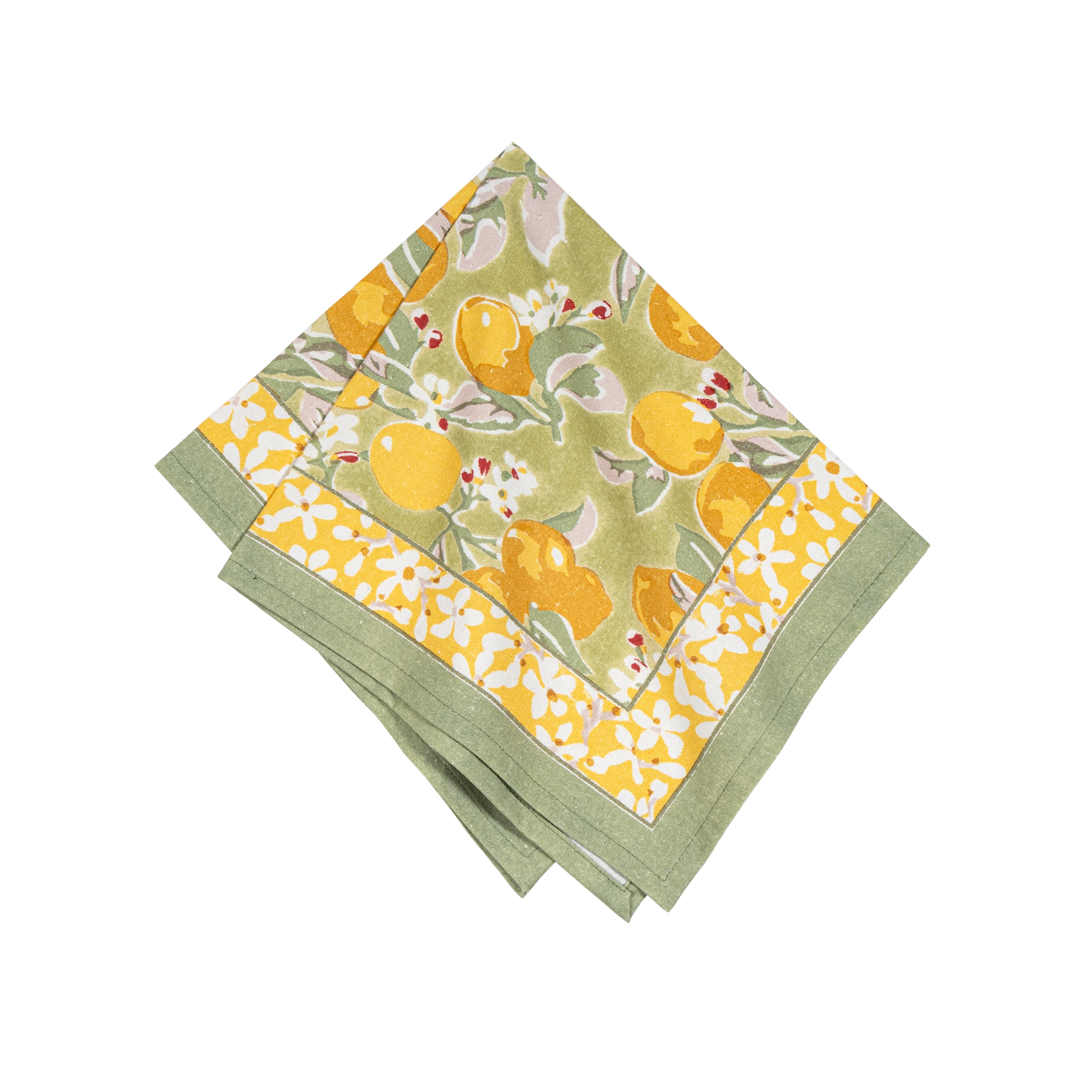couleur-nature-citron-serviettes-coton-vert-jaune-lot-6 image 1