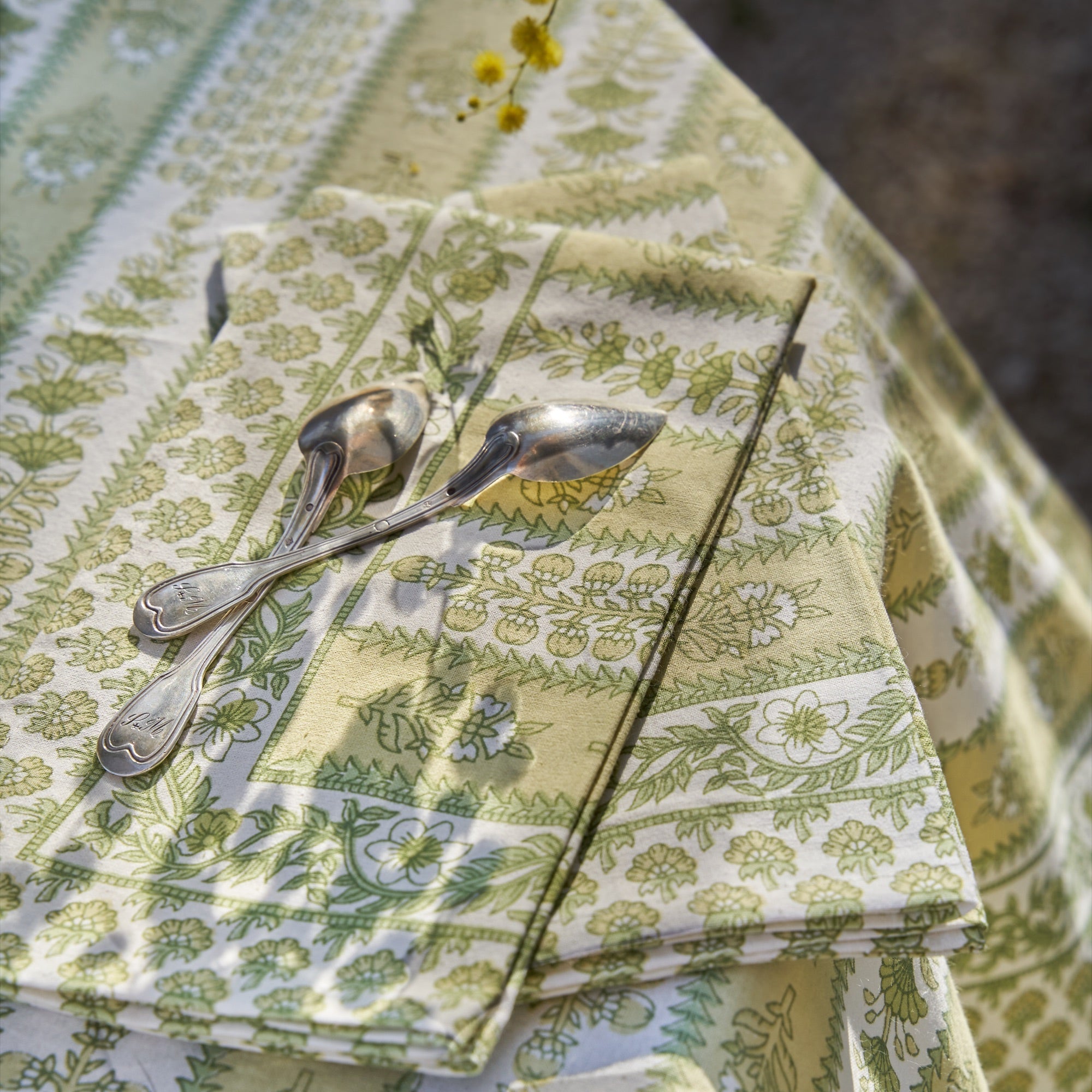 couleur-nature-avignon-pistache-serviette-coton-motif-lot-de-6 image 2
