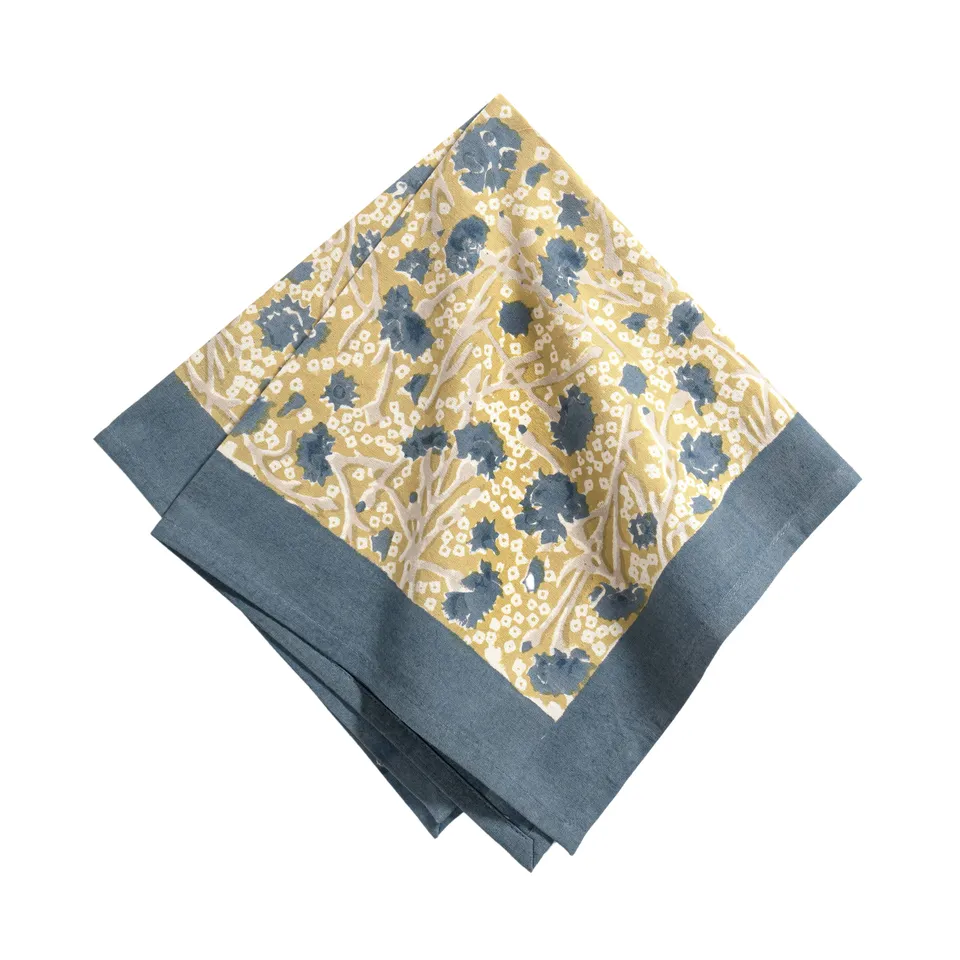 couleur-nature-meadows-serviettes-de-table-bleu-vert-lot-6-coton image 1