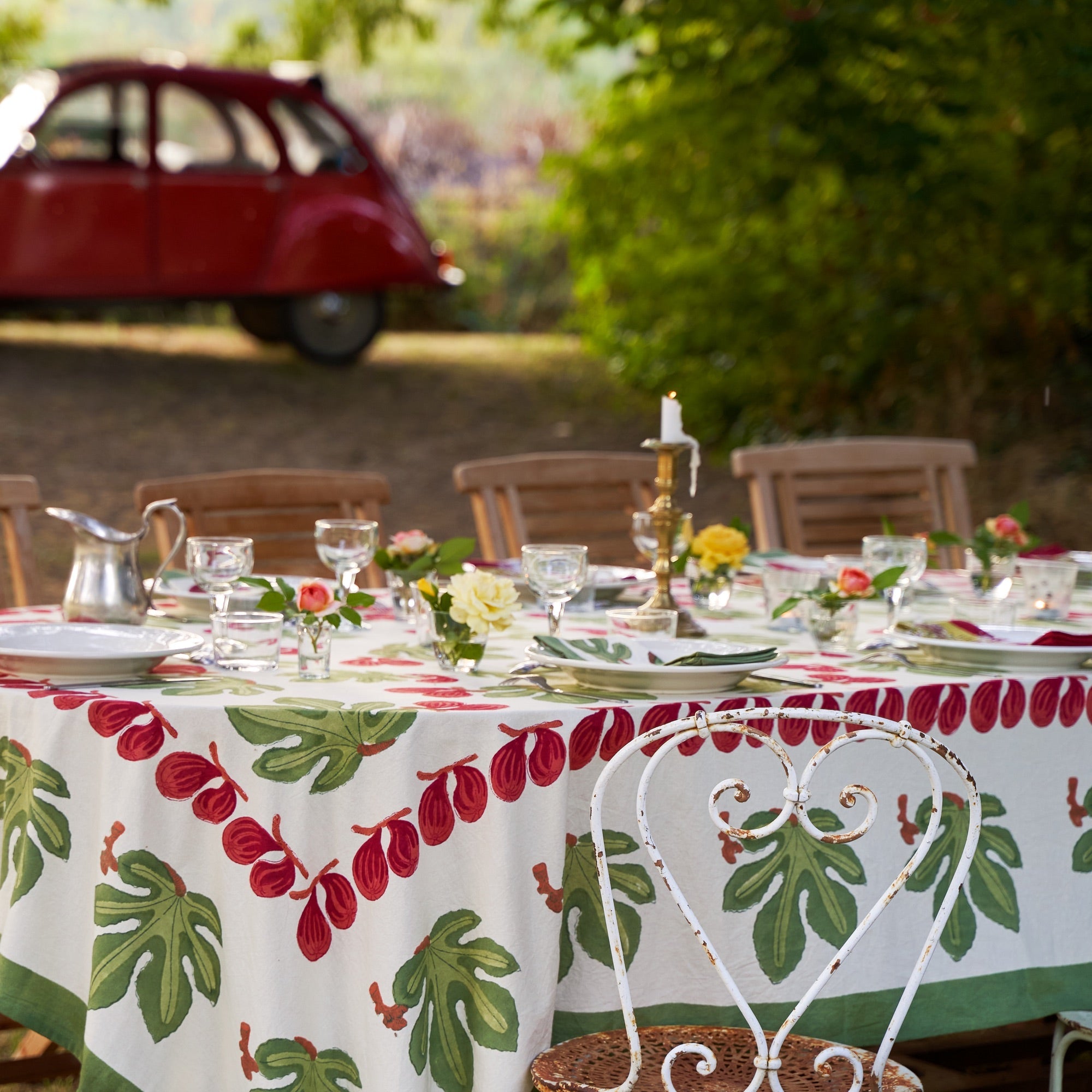 couleur-nature-fig-nappe-coton-rouge-vert-ivoire image 3