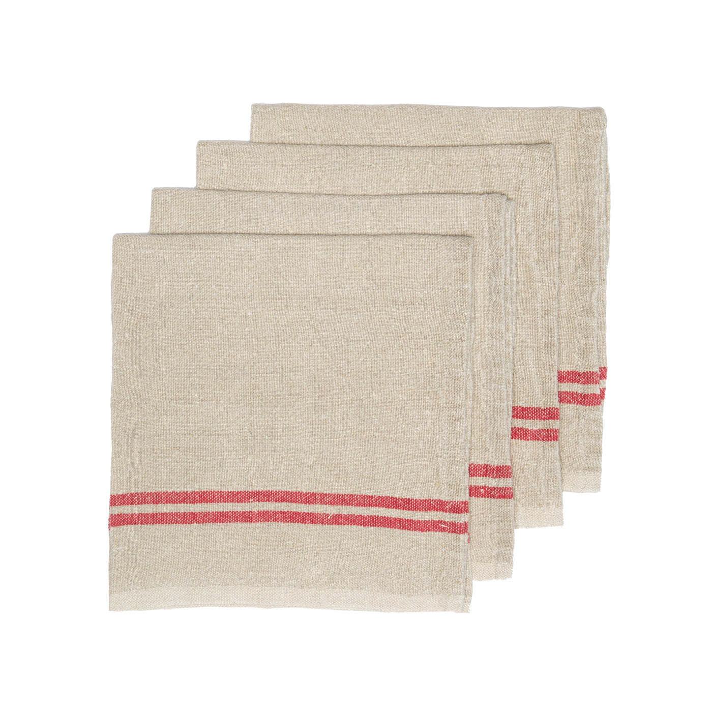 couleur-nature-vintage-linen-serviette-lin-lot-4-naturel-rouge image 4