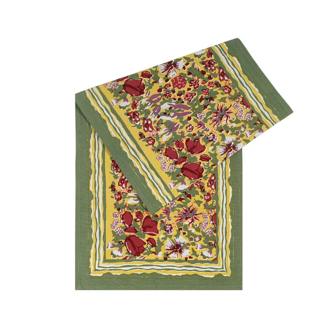 couleur-nature-jardin-chemin-de-table-rouge-vert-16x72-coton image 1