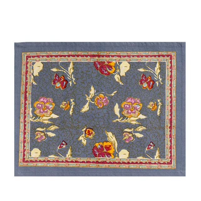 couleur-nature-pansy-sets-de-table-coton-lot-6-rouge image 1