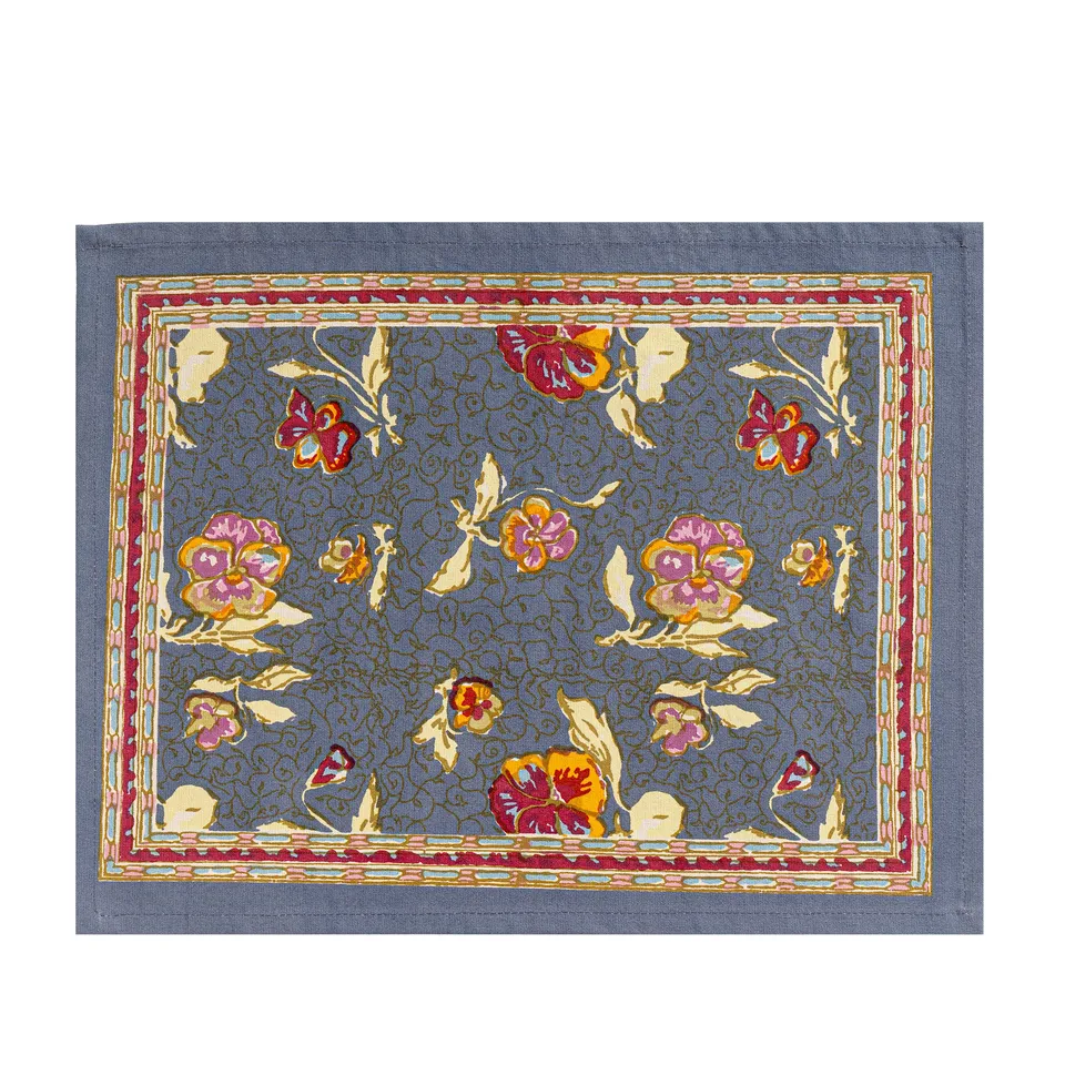 couleur-nature-pansy-sets-de-table-coton-lot-6-rouge image 1