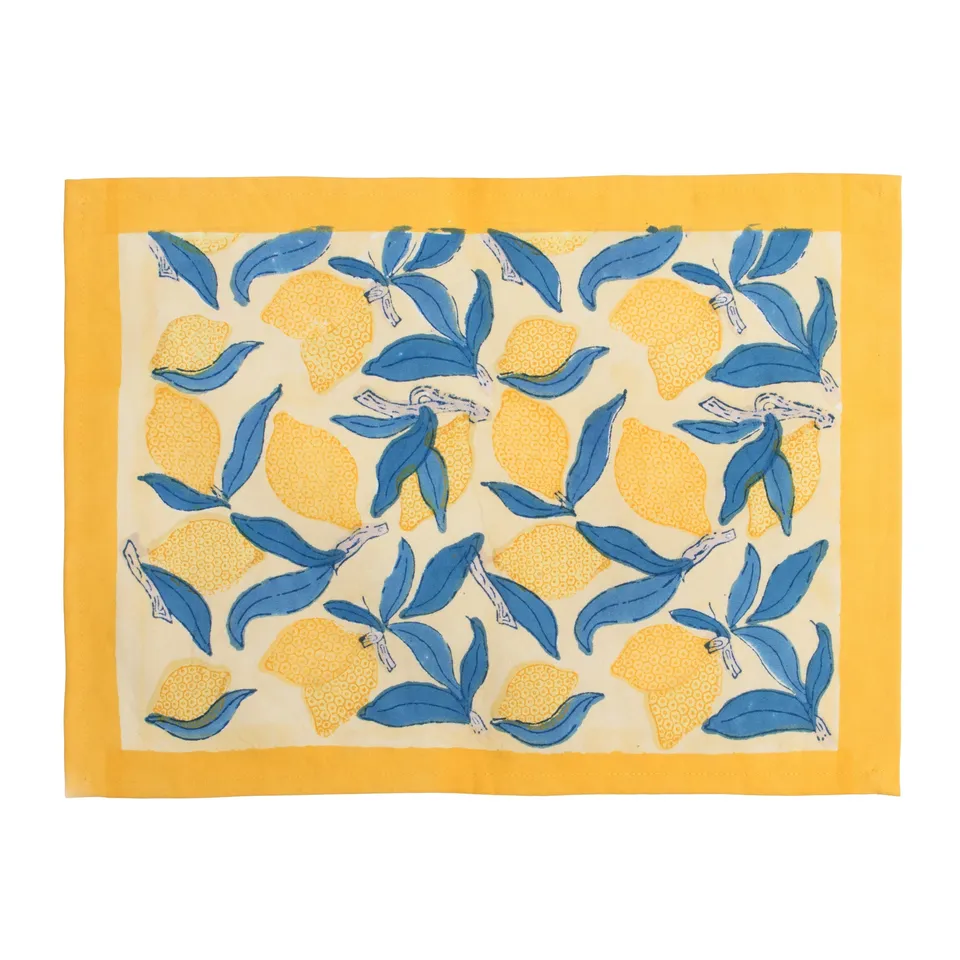 couleur-nature-lemon-tree-set-de-table-coton-jaune-lot-6 image 1