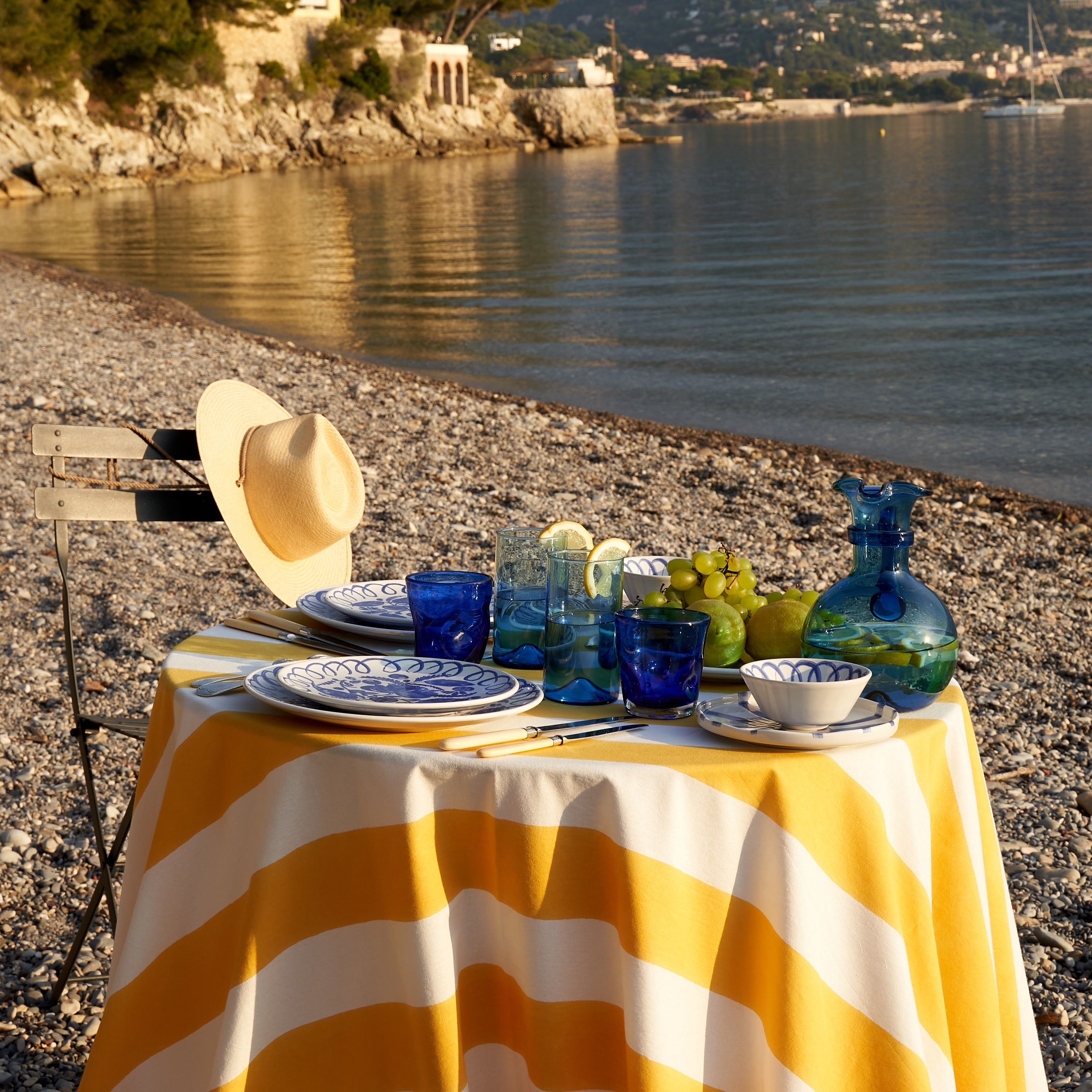 couleur-nature-citron-bleu-yellow-set-de-table-coton-lot-de-6 image 7