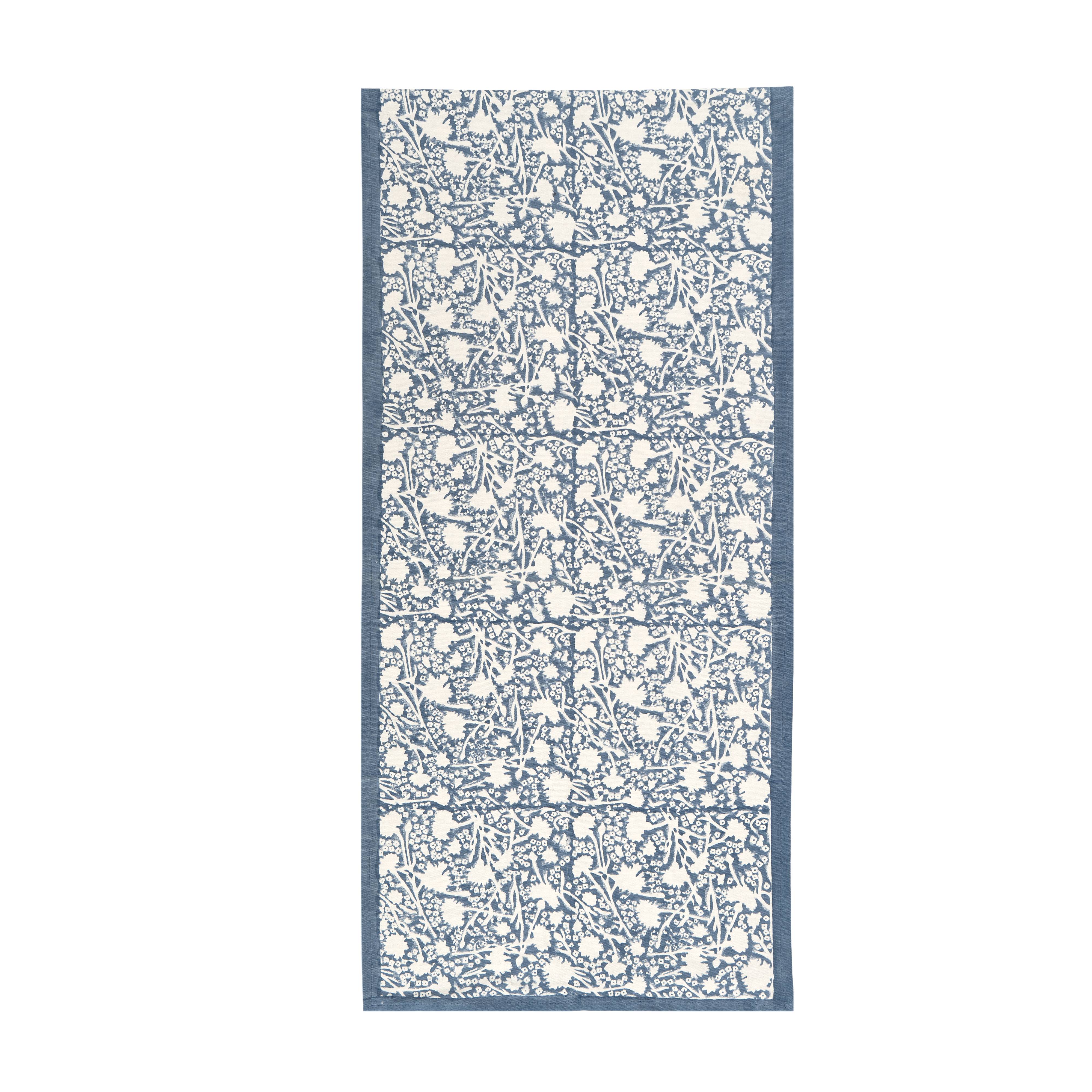couleur-nature-meadows-runner-bleu-chemin-table-coton-16x72 image 1