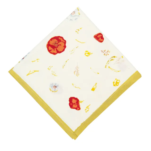couleur-nature-springfields-serviettes-coton-lot-de-6-fleuries image 1