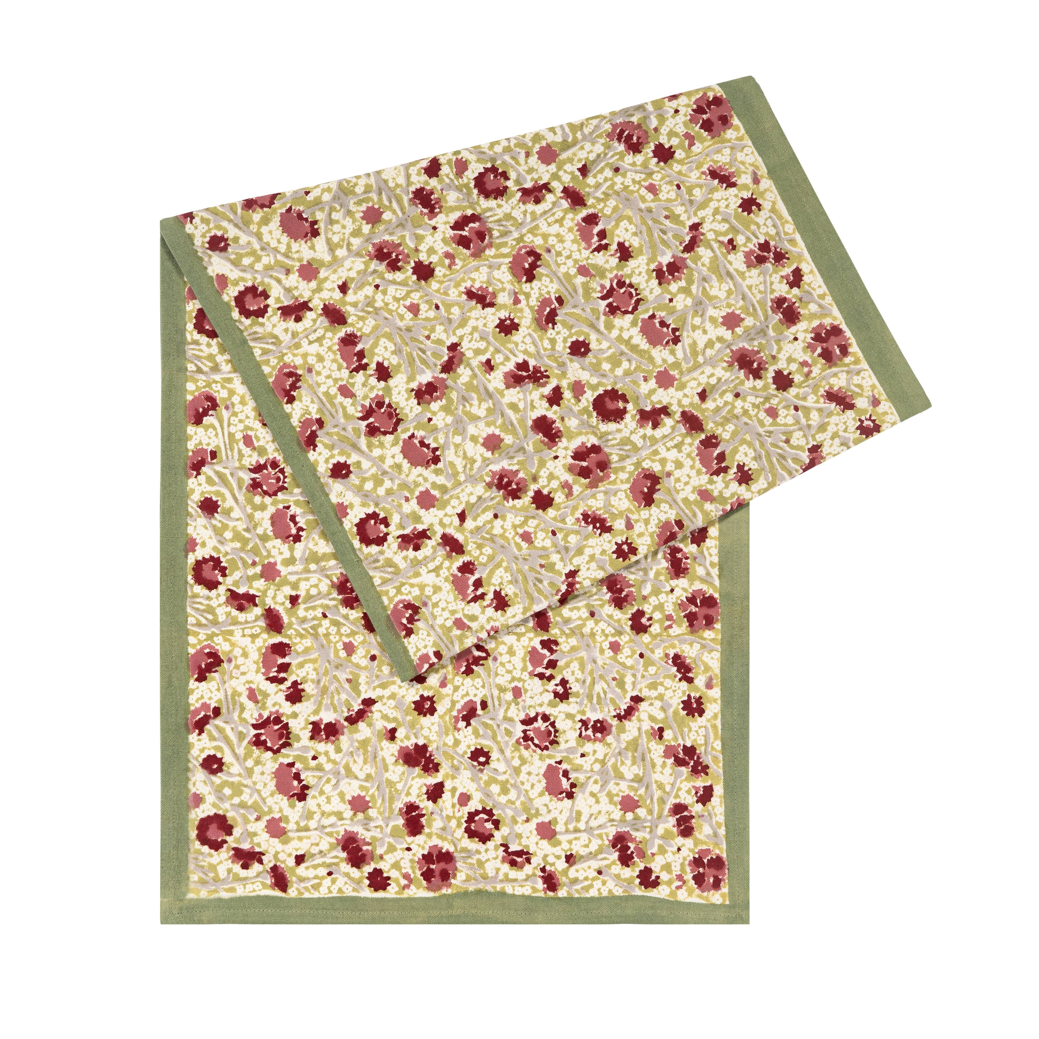 couleur-nature-meadows-chemin-de-table-rouge-et-vert-16x72-coton image 2