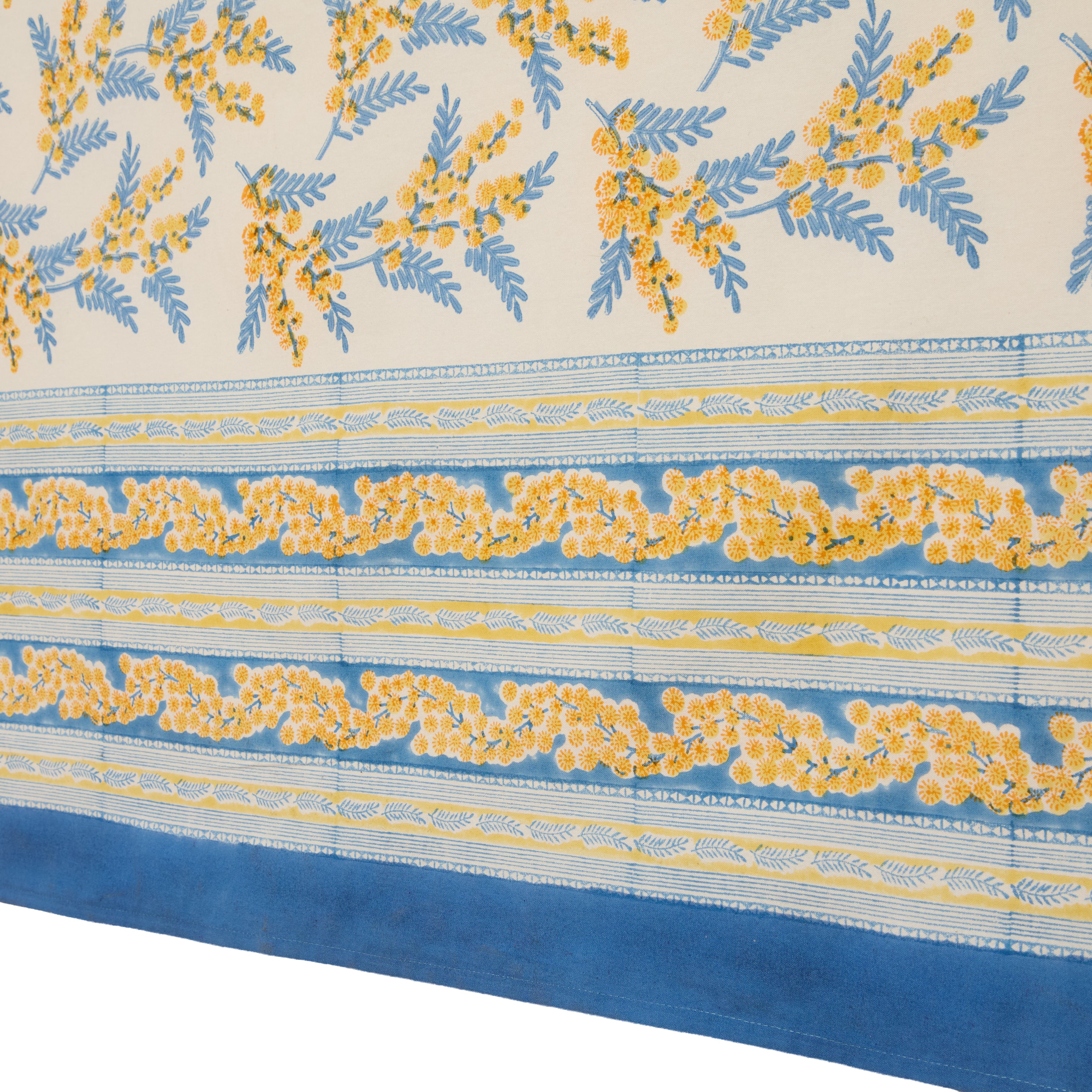 couleur-nature-mimosa-nappe-bleu-et-jaune-coton image 4