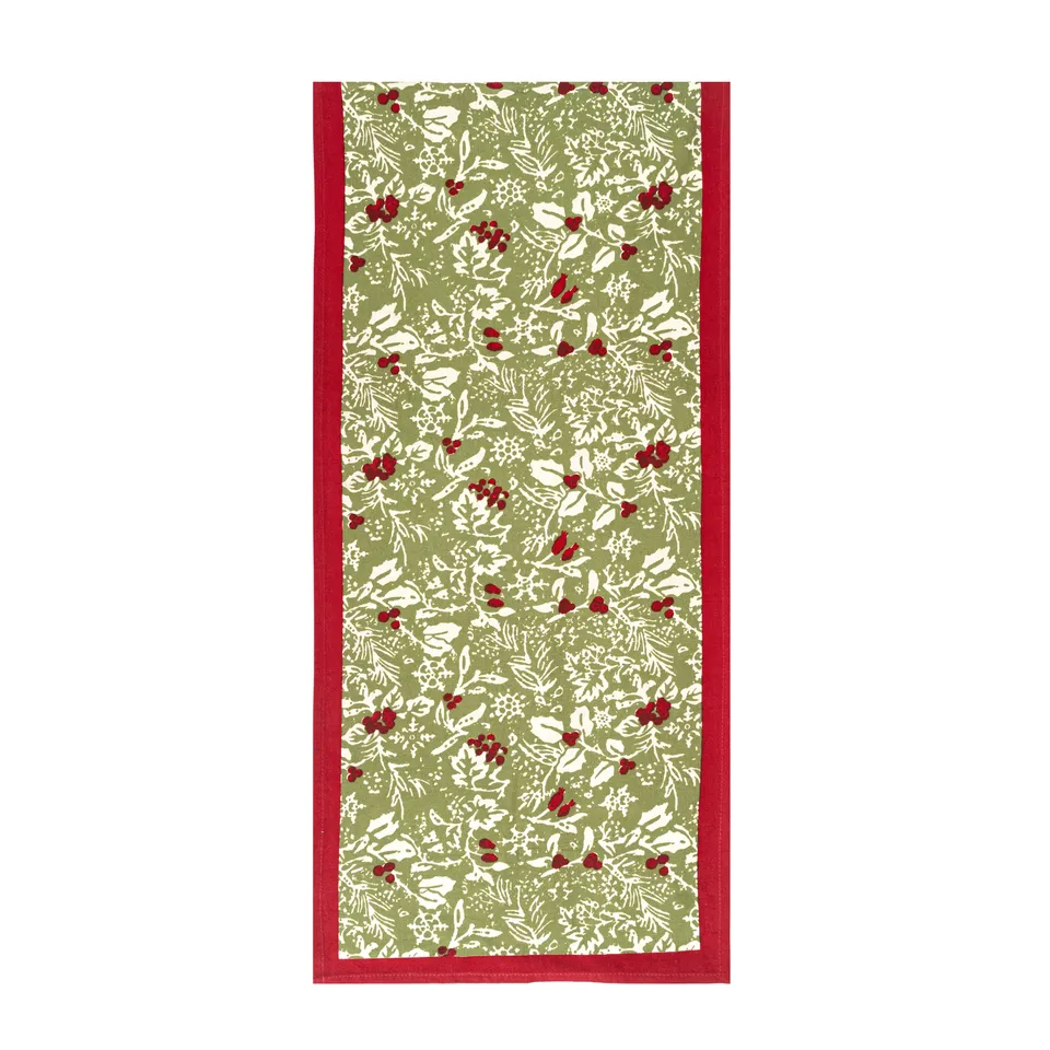 couleur-nature-baies-de-houx-chemin-de-table-rouge-vert image 1