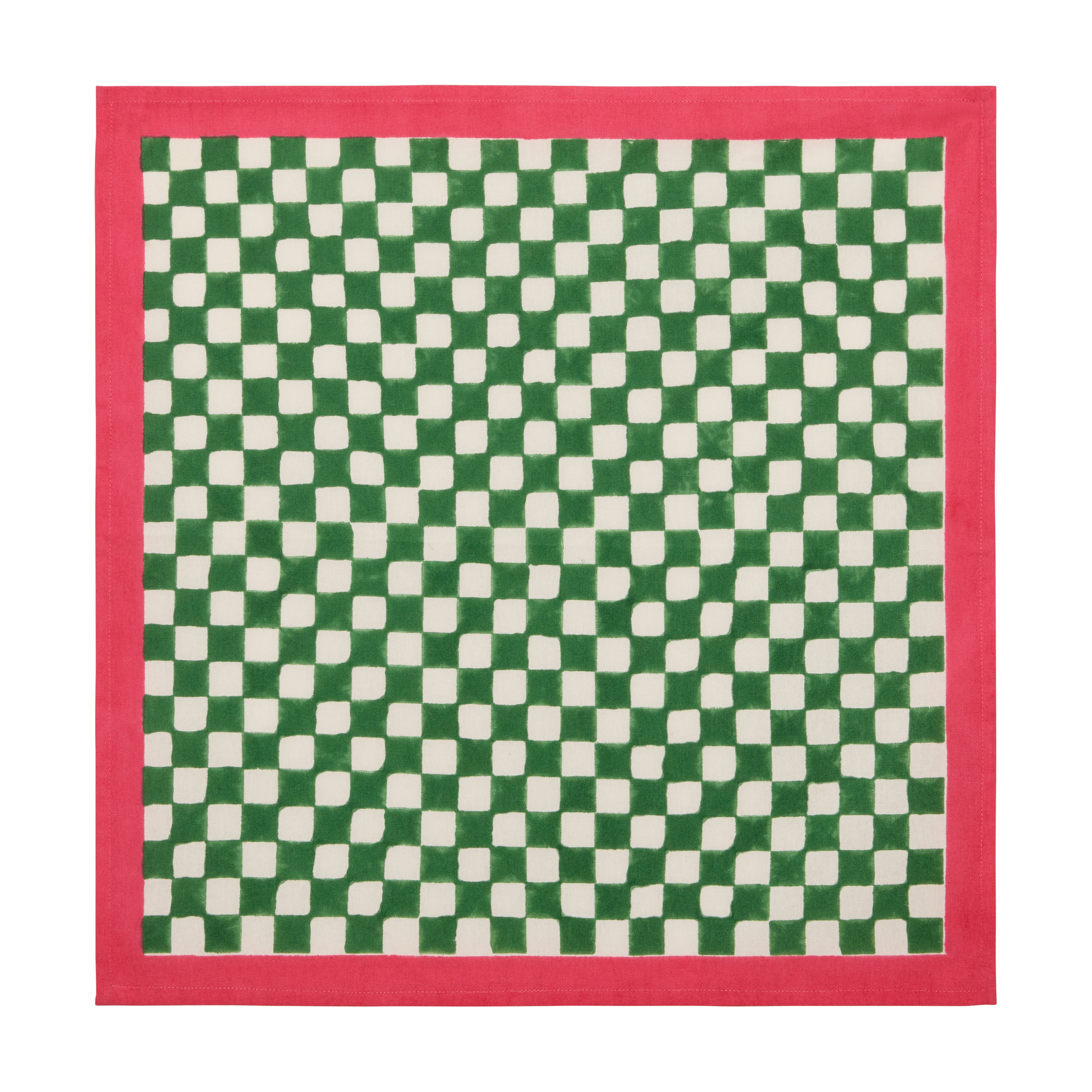 couleur-nature-gingham-serviette-tissu-lot-de-4-verte image 2