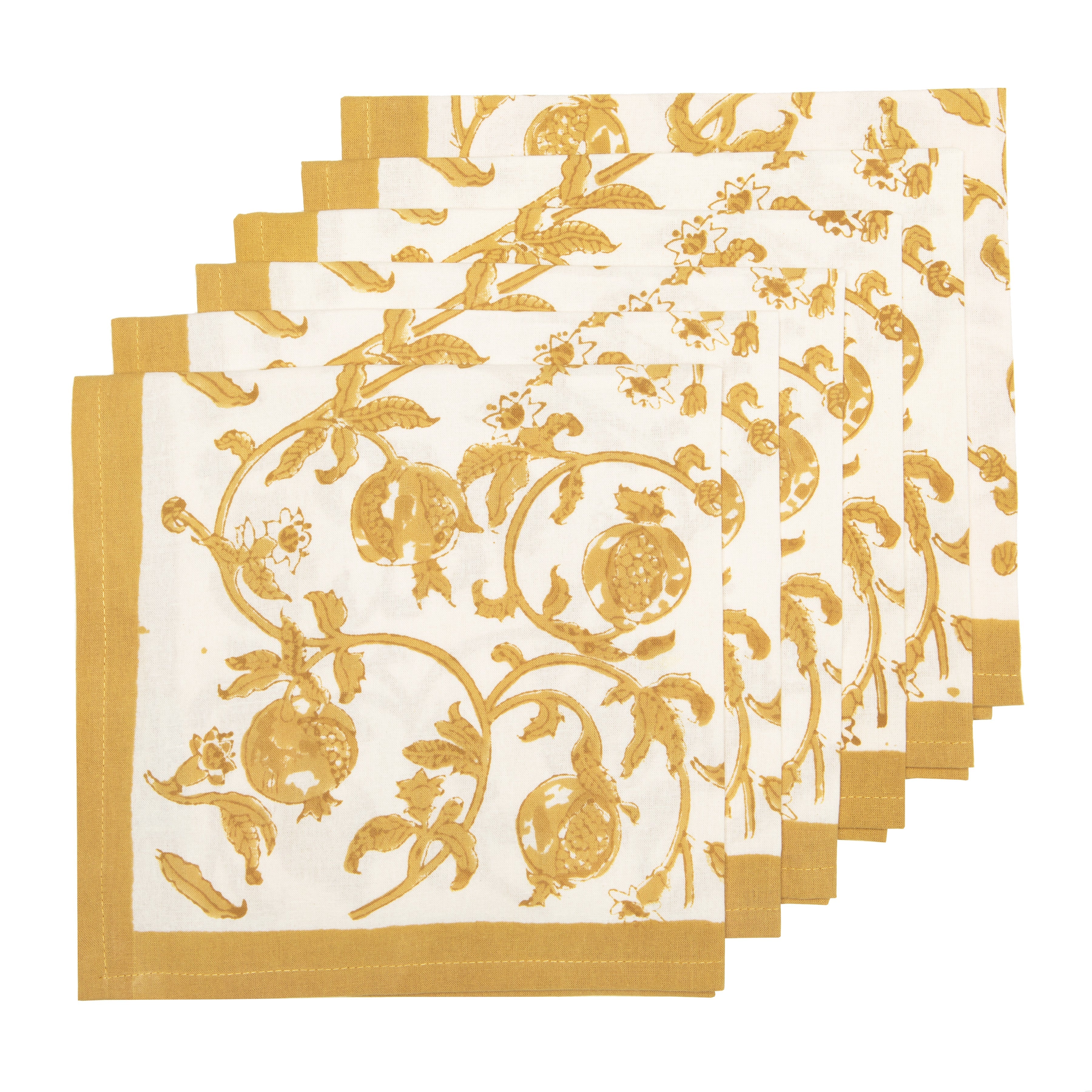couleur-nature-granada-serviettes-moutarde-coton-lot-de-6 image 2