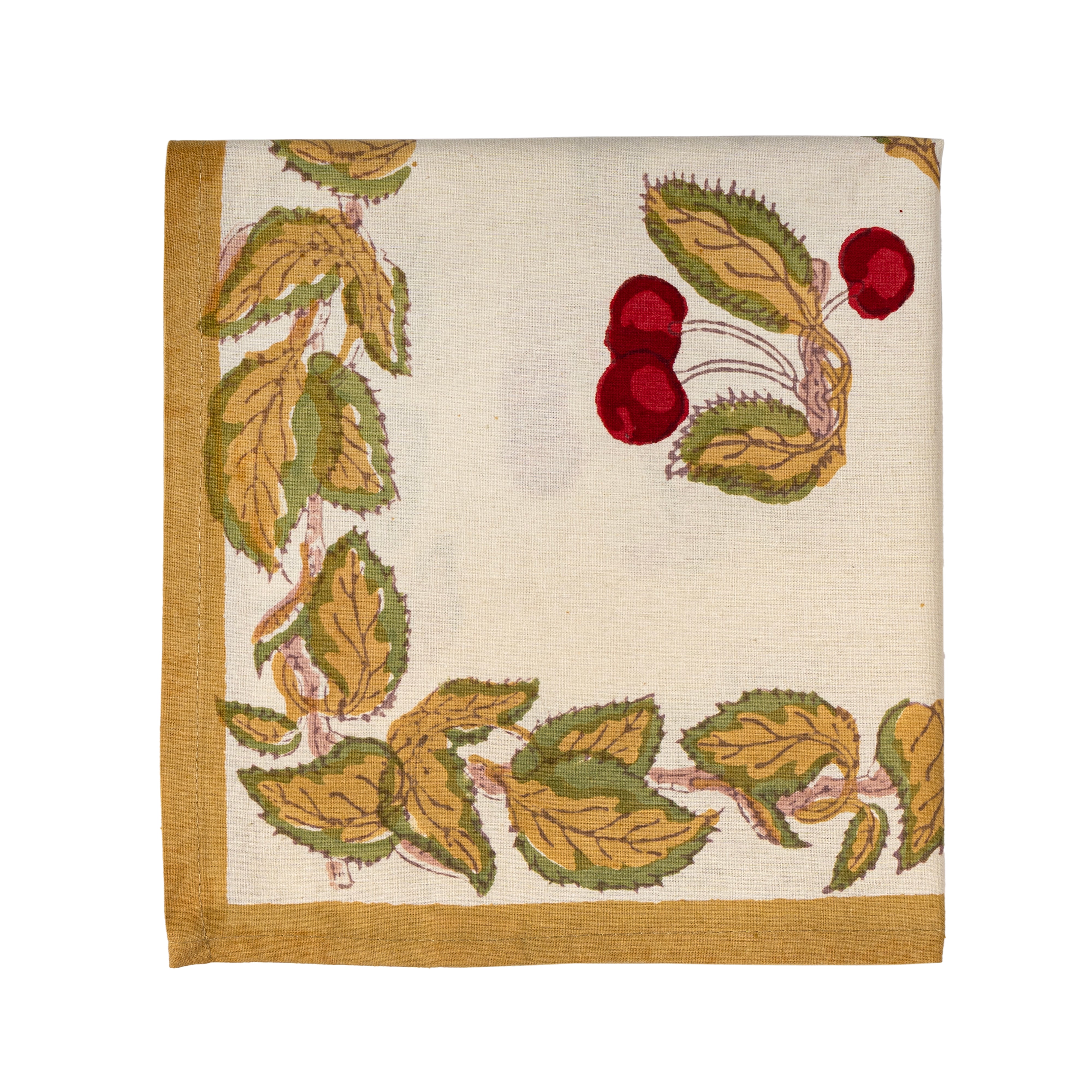 couleur-nature-cherry-blossom-serviette-rouge-vert-lot-6 image 3