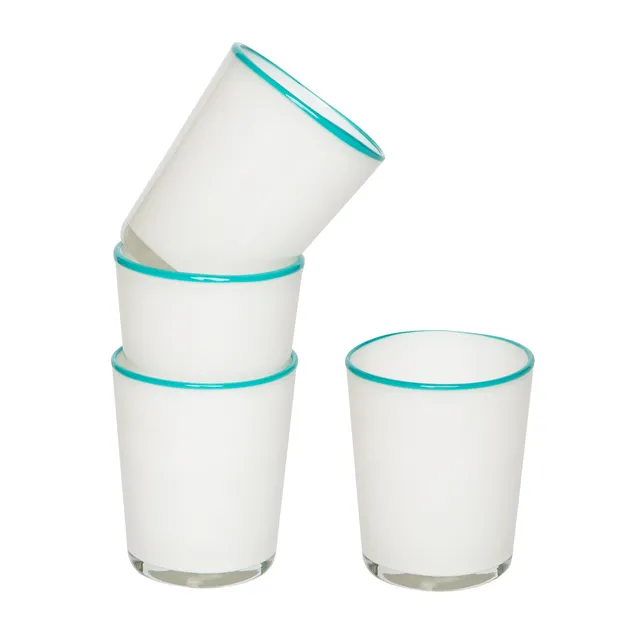 couleur-nature-summer-glass-verres-blanc-turquoise-lot-4-verre-marin image 1