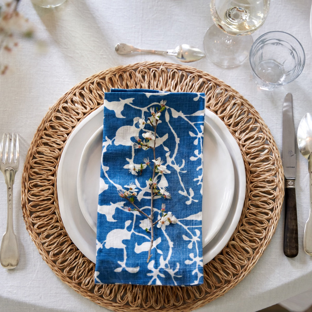 couleur-nature-sanctuary-serviettes-tissu-bleu-indigo-lot-4 image 2