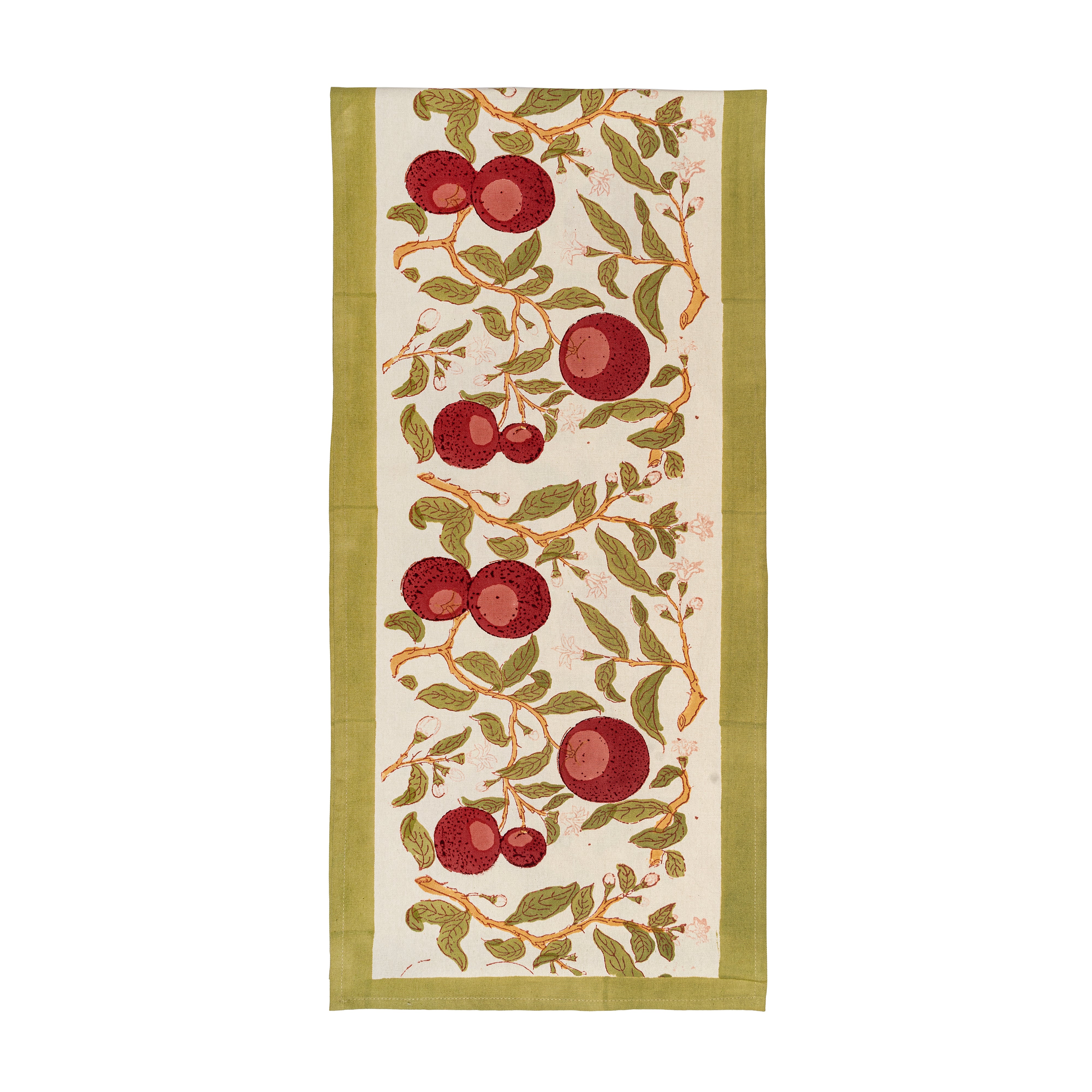 couleur-nature-orange-tree-chemin-de-table-rouge-vert-16x72 image 2