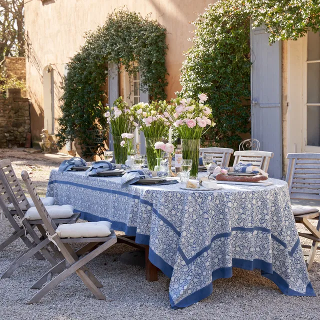 couleur-nature-meadows-bleu-nappe-rectangulaire-180x270-fleurie-6-8 image 1