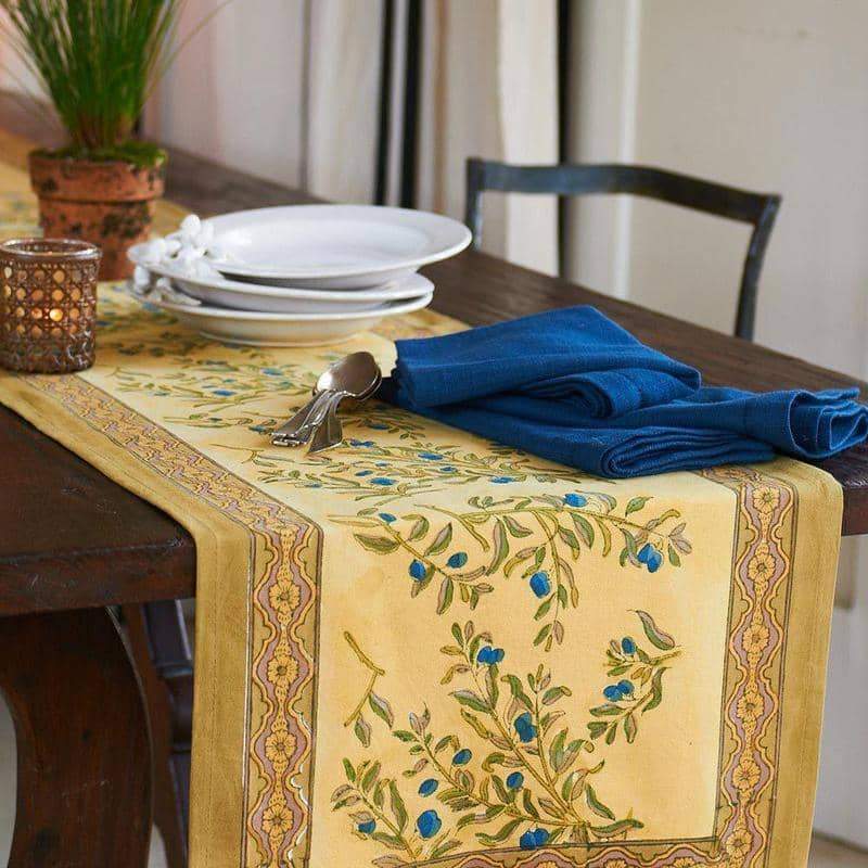 couleur-nature-olive-tree-chemin-de-table-coton-16x72-beige image 2