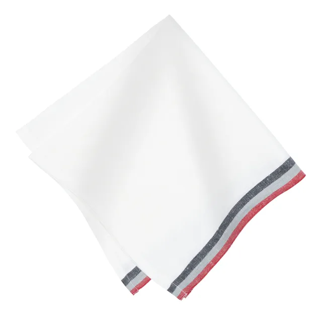 couleur-nature-normandy-serviette-table-blanche-rayures-lot-de-4-lin image 1