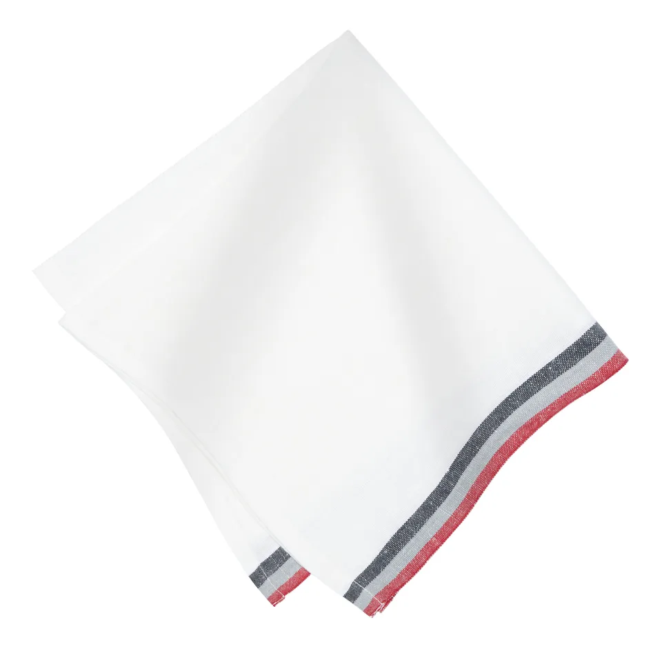 couleur-nature-normandy-serviette-table-blanche-rayures-lot-de-4-lin image 1