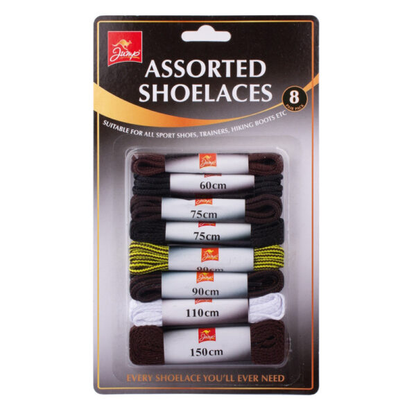 cocette Assorted Shoelaces 8-Pack – Durable & Colorful Variety